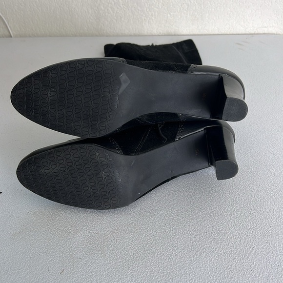 talbots tall black suede wing tip boots size 11 - Picture 6 of 6